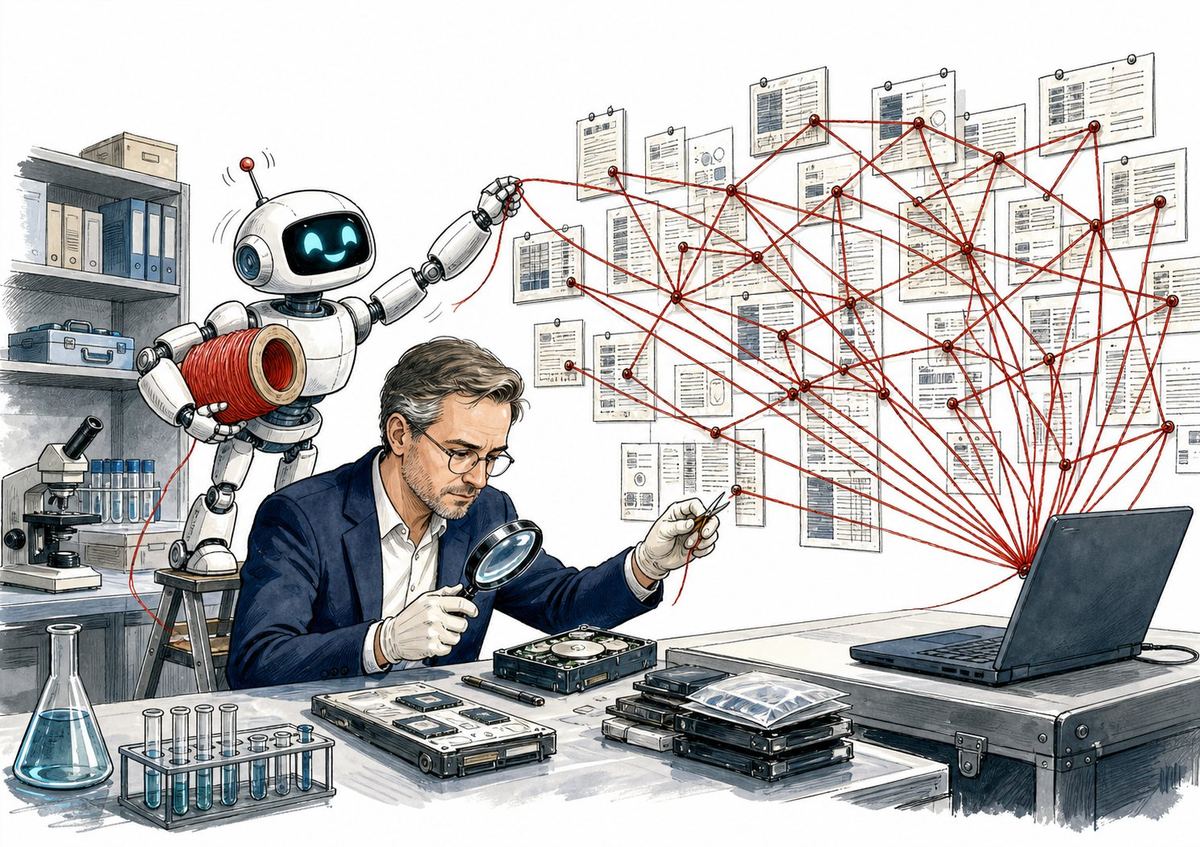 Illustration: Spuren in der IT-Forensik